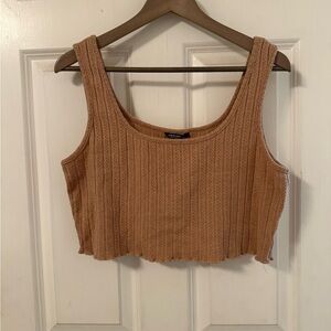 SHEIN Tan Crop Top with Modern Flair